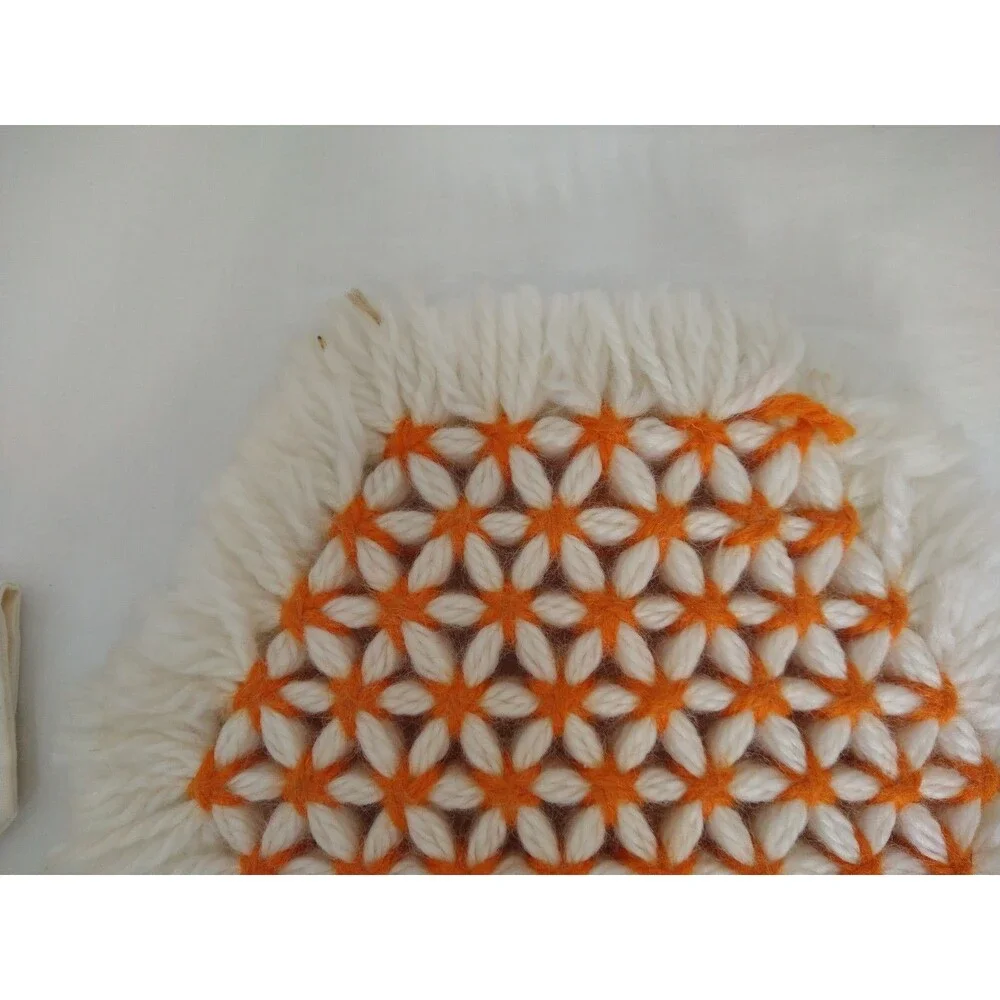 Kitchen Vintage Retro Starter SET 2-Crochet Trivet/Hot Pad 1-Hand Towel Dress